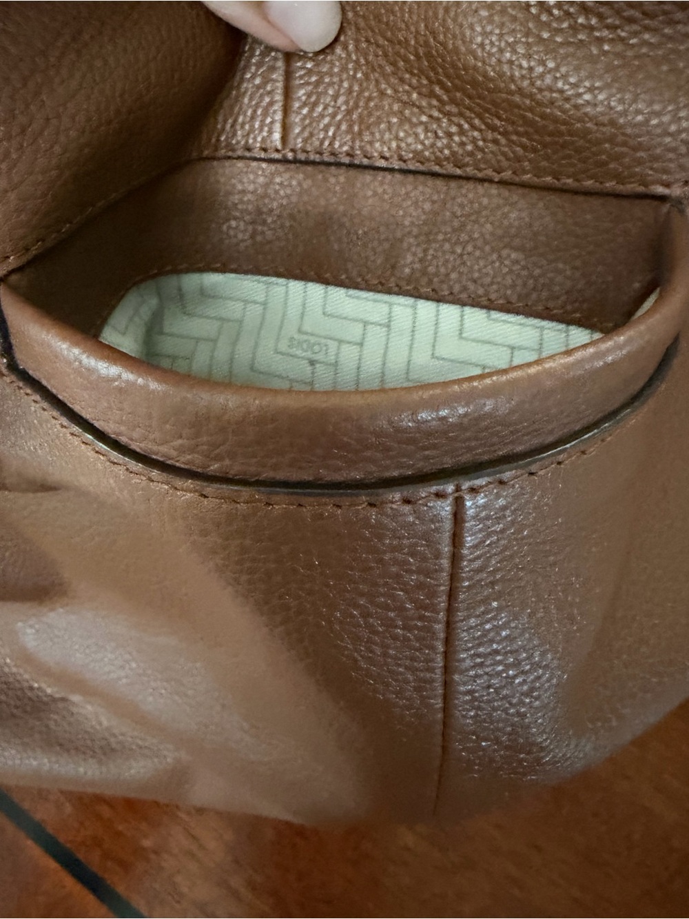 Lodis Zaria Hobo Pebbled Leather Shoulder Bag - Picture 9 of 14